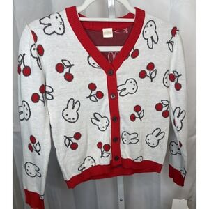 Miffy Button-Up Cardigan Girls Cream Size Medium- Brand NWT